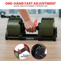 Powertrain Eon 72kg Adjustable Dumbbells Pair Green Stand