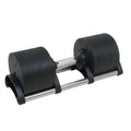 Powertrain Eon 45kg Adjustable Dumbbell, Quick Dial 5-45kg Weight for Home Gym Strength Training - Black