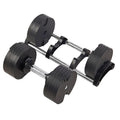 Powertrain Eon 45kg Adjustable Dumbbell, Quick Dial 5-45kg Weight for Home Gym Strength Training - Black