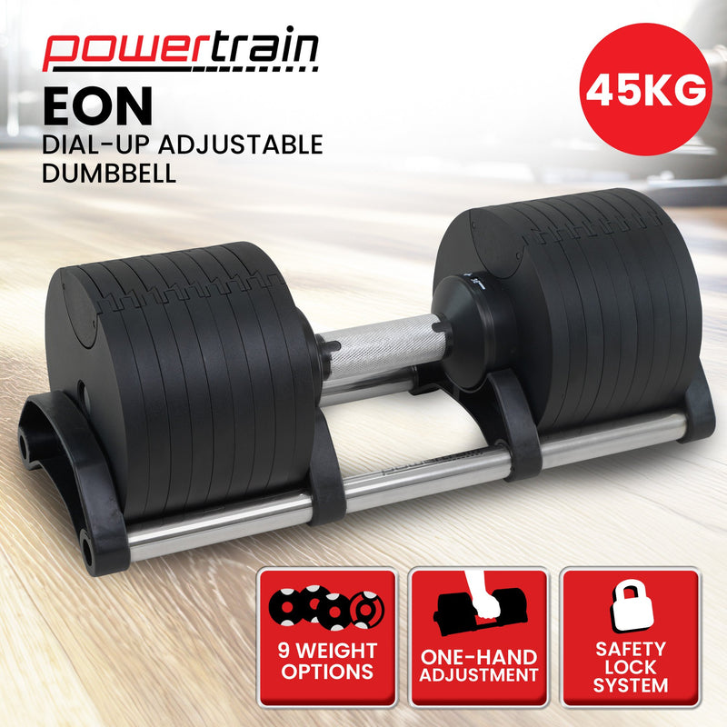 Powertrain 45kg Adjustable Dumbbell Home Gym Fitness Training
