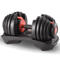 Powertrain 24kg Adjustable Dumbbell Home Gym Exercise Weights Free Workout Red