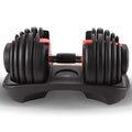 Powertrain 24kg Adjustable Dumbbell Home Gym Exercise Weights Free Workout Red