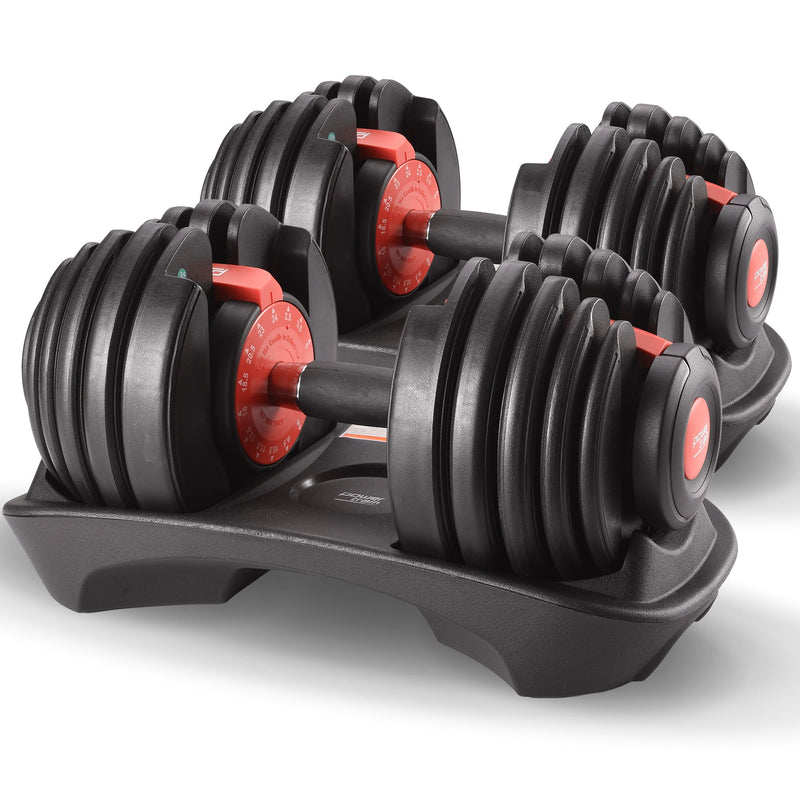 Powertrain 48kg Adjustable Dumbbells 15-in-1 Home Gym Red