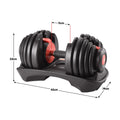 Powertrain 48kg Adjustable Dumbbells 15-in-1 Home Gym Red
