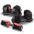 Powertrain 48kg Adjustable Dumbbells 15-in-1 Home Gym Red