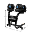 Powertrain 48kg Adjustable Dumbbell Set Stand Blue