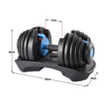 Powertrain 48kg Adjustable Dumbbell Set Stand Blue