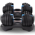Powertrain 48kg Adjustable Dumbbell Set Stand Blue