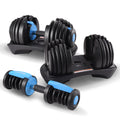 Powertrain 48kg Adjustable Dumbbell Set Stand Blue