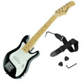 Karrera Kids Electric Guitar Junior Beginner Double Cutaway Scaled-Down Instrument for Children - Black