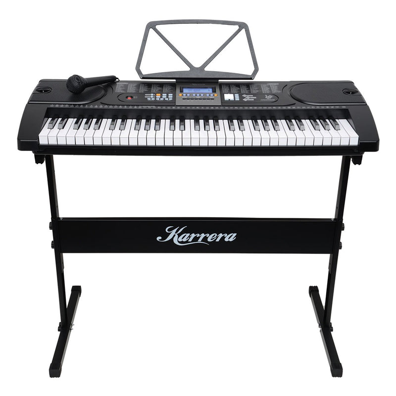 Karrera 61 Key Electronic Keyboard Piano with Stand Black