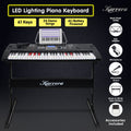 Karrera 61 Key Electronic LED Keyboard Piano Stand Black