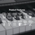 Karrera 61 Key Electronic LED Keyboard Piano Stand Black
