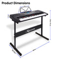 Karrera 61 Key Electronic LED Keyboard Piano Stand Black