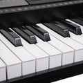 Karrera 61 Key Electronic LED Keyboard Piano Stand Black