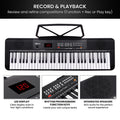 Karrera 61-Key Electronic Piano Keyboard LED Stand Black