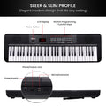 Karrera 61-Key Electronic Piano Keyboard LED Stand Black