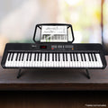 Karrera 61-Key Electronic Piano Keyboard LED Stand Black