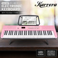 Karrera Pink 61-Key Electronic Digital Piano Keyboard with LED Screen Adjustable Folding Stand & Music Holder