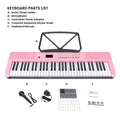 Karrera Pink 61-Key Electronic Digital Piano Keyboard with LED Screen Adjustable Folding Stand & Music Holder
