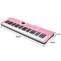 Karrera 61 Key Electronic Piano Keyboard LED Pink Stand