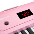 Karrera 61 Key Electronic Piano Keyboard LED Pink Stand