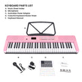 Karrera 61 Key Electronic Piano Keyboard LED Pink Stand