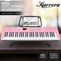 Karrera 61 Key Electronic Piano Keyboard LED Pink Stand