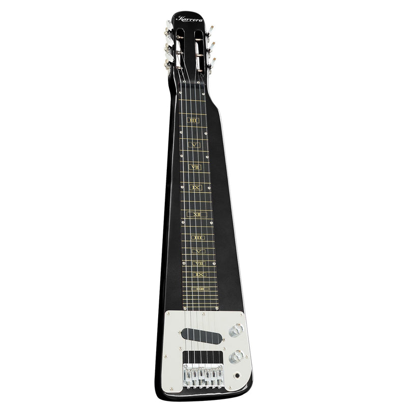 Karrera 29in 6-String Lap Steel Hawaiian Guitar Black