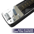 Karrera 29in 6-String Lap Steel Hawaiian Guitar Black