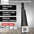 Karrera 29in 6-String Lap Steel Hawaiian Guitar Black