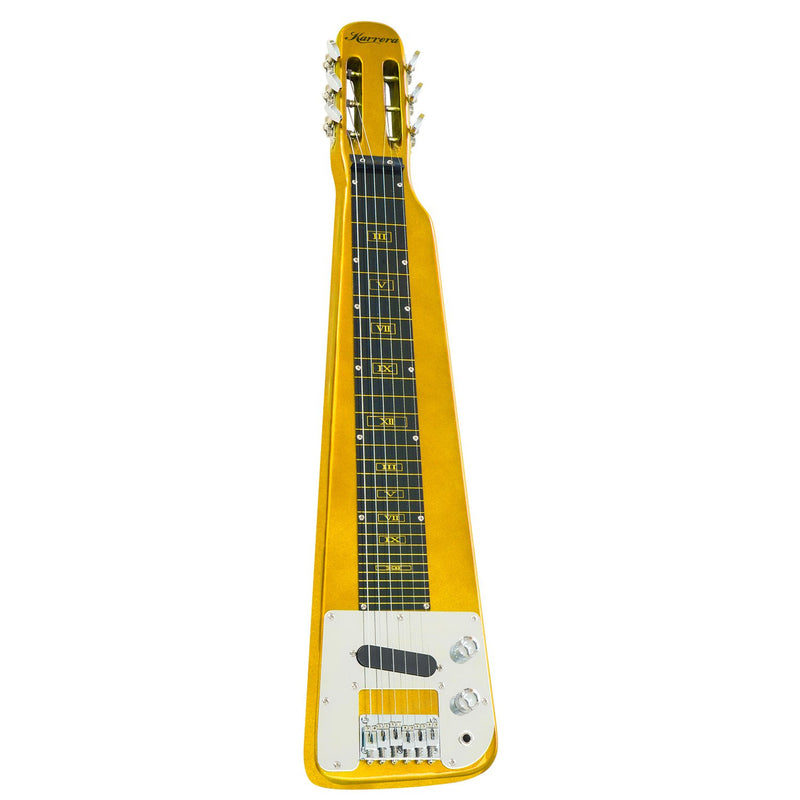 Karrera 29in Lap Steel Guitar 6-String Hawaiian Metallic Gold