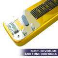 Karrera 29in Lap Steel Guitar 6-String Hawaiian Metallic Gold