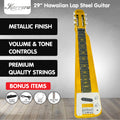 Karrera 29in Lap Steel Guitar 6-String Hawaiian Metallic Gold
