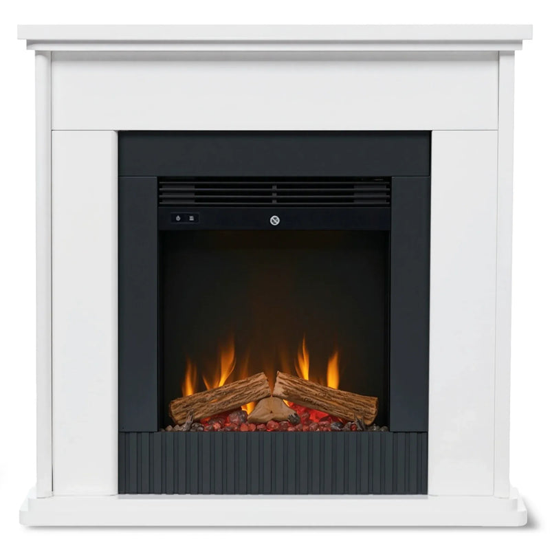 Dimplex Embassy 2kW Mini Mantle Electric Fireplace Suite, Freestanding Optiflame LED Flame Effect Heater, White