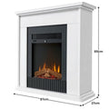 Dimplex Embassy 2kW Mini Mantle Electric Fireplace Suite, Freestanding Optiflame LED Flame Effect Heater, White