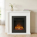 Dimplex Embassy 2kW Mini Mantle Electric Fireplace Suite, Freestanding Optiflame LED Flame Effect Heater, White