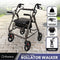 Orthonica Foldable 4-Wheel Rollator Walker with Padded Seat & Storage, Height Adjustable Steel Frame - Grey