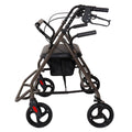 Orthonica Foldable 4-Wheel Rollator Walker with Padded Seat & Storage, Height Adjustable Steel Frame - Grey
