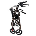 Orthonica Foldable 4-Wheel Rollator Walker with Padded Seat & Storage, Height Adjustable Steel Frame - Grey