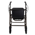 Orthonica Foldable 4-Wheel Rollator Walker with Padded Seat & Storage, Height Adjustable Steel Frame - Grey
