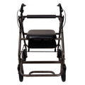 Orthonica Foldable 4-Wheel Rollator Walker with Padded Seat & Storage, Height Adjustable Steel Frame - Grey