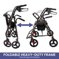 Orthonica Rollator Walker Foldable Steel Frame Grey Lightweight