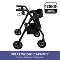 Orthonica Foldable Steel Rollator 136kg Black
