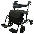 Orthonica 2-in-1 Rollator Wheelchair Aluminium Foldable Black