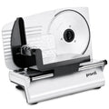 Pronti White Electric Food Slicer 200W with Adjustable Thickness 1 to 15mm Serrated and Fine Edge Stainless Steel Blades