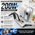 Pronti White Electric Food Slicer 200W with Adjustable Thickness 1 to 15mm Serrated and Fine Edge Stainless Steel Blades