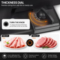 Pronti Black Electric Food Slicer 200W with Adjustable Thickness 1 to 15mm Serrated and Fine Edge Stainless Steel Blades
