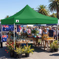 Wallaroo 3x3m Pop Up Gazebo Marquee Outdoor Canopy Tent with 5 Walls Sandbags & Carry Bag Folding Sun Shade Green