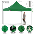 Wallaroo 3x3m Pop Up Gazebo Marquee Outdoor Canopy Tent with 5 Walls Sandbags & Carry Bag Folding Sun Shade Green